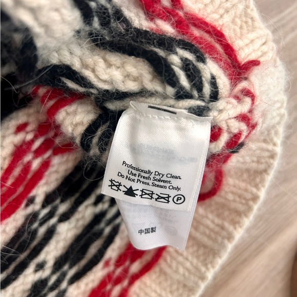 Vintage Eddie Bauer Sweater Med Fair Isle Knit Lambswool Angora Rabbit Cozy - Picture 5 of 6